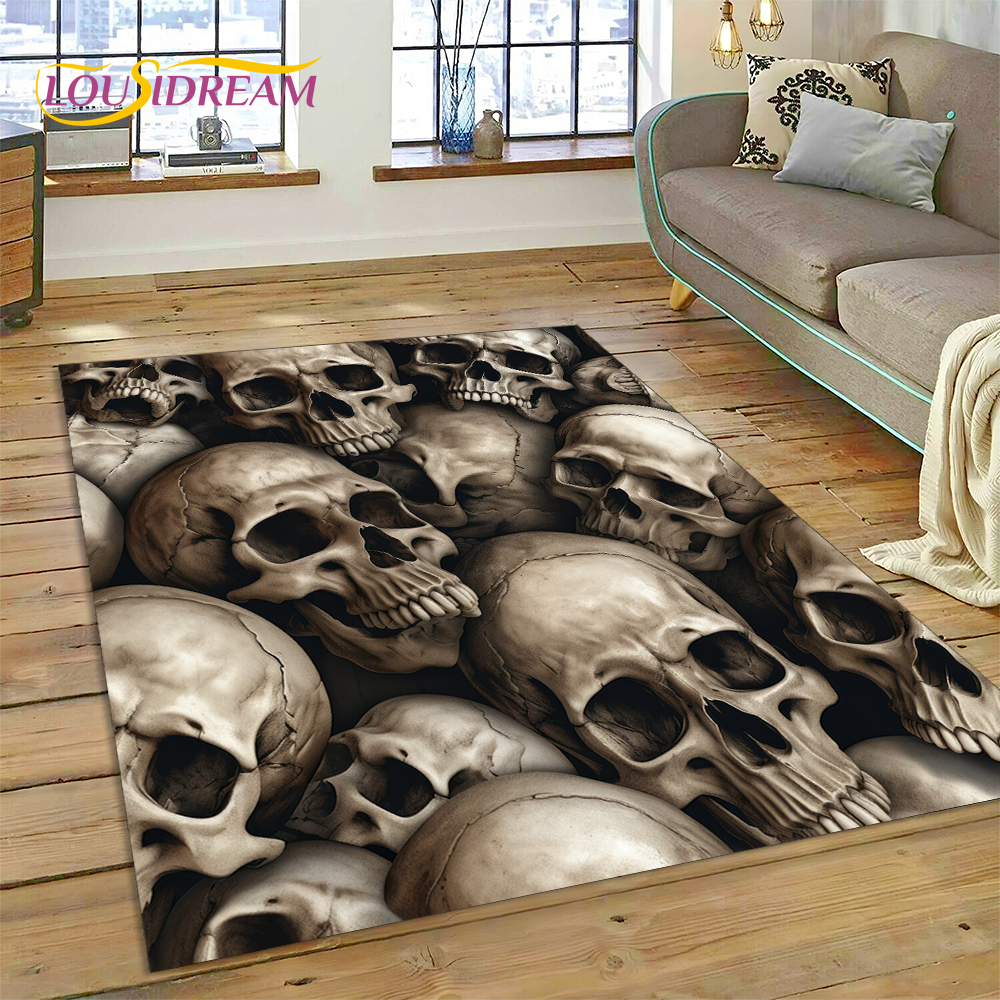Commercial Printing Online - 3D Horror Gothic Skull Skeleton Rug