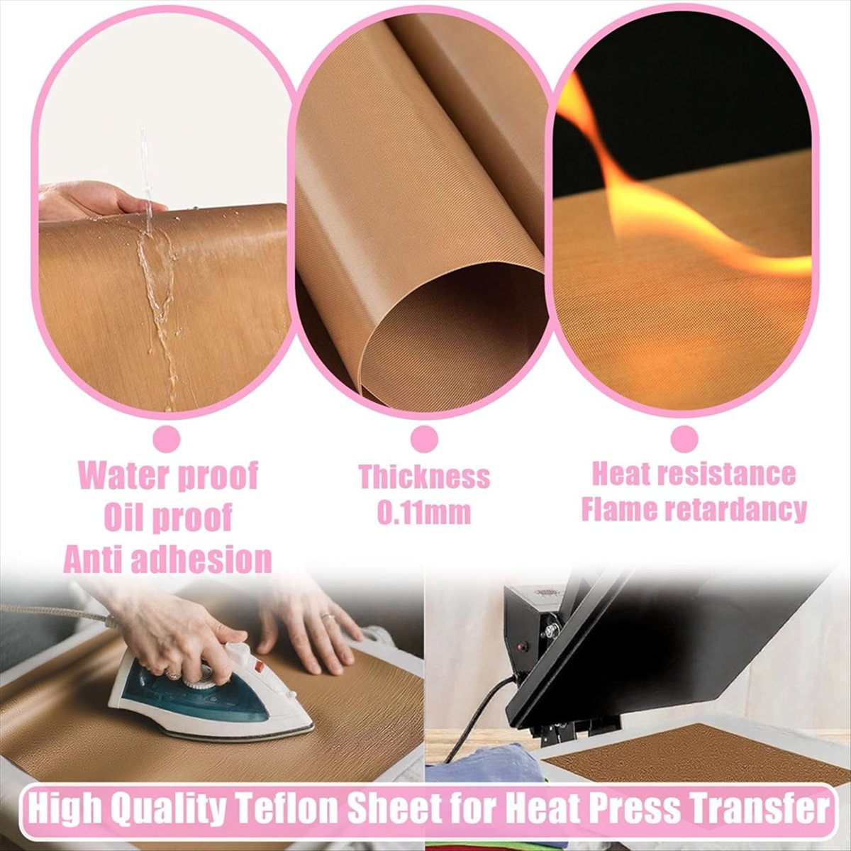 【BIG-SALE】1set Sublimation Shi - Heat Press Teflon Sheet recension och pris