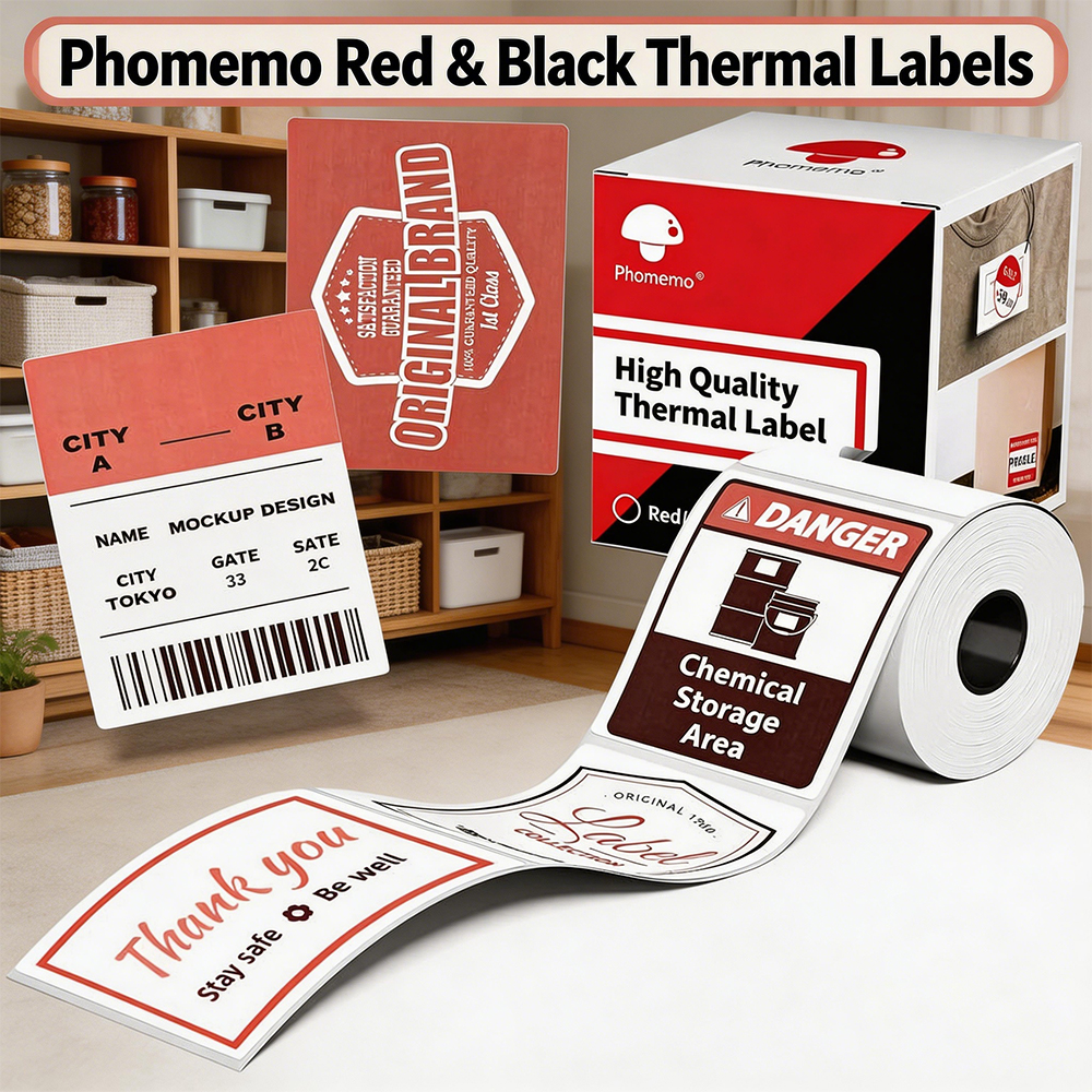 Red & Black Adhesive Thermal L - Commercial Printing Services recension och pris