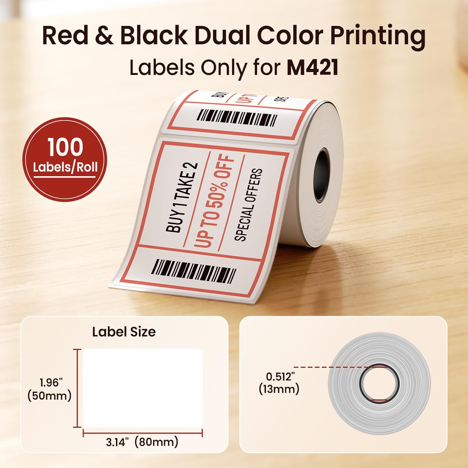 Red & Black Adhesive Thermal L - Commercial Printing Services recension och pris