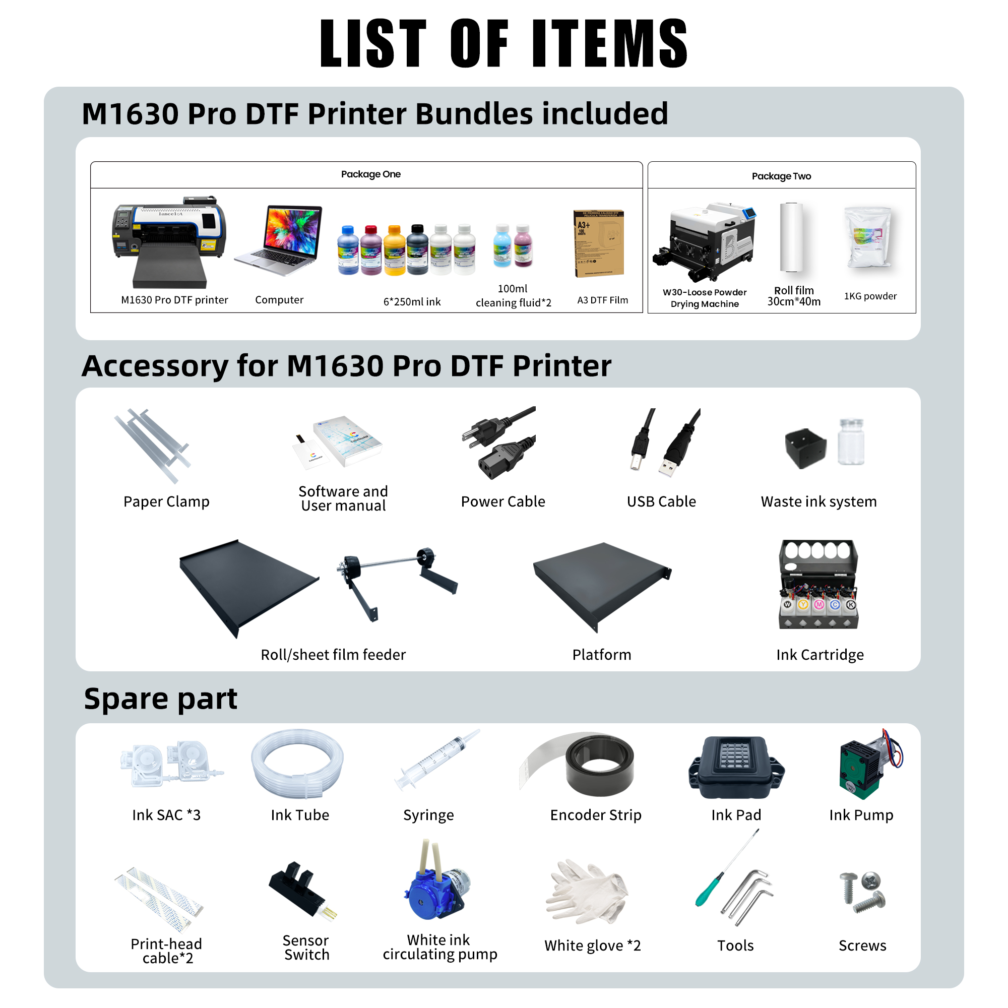 Lancelot A3 M1630 Pro DTF Prin - Commercial Dtf Printing recension och pris