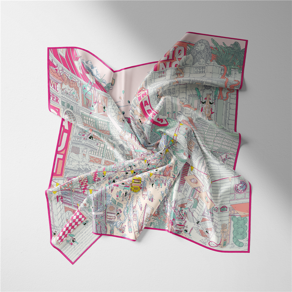 Twill Silk Scarf Woman Commerc - Commercial Wrap Printing recension och pris