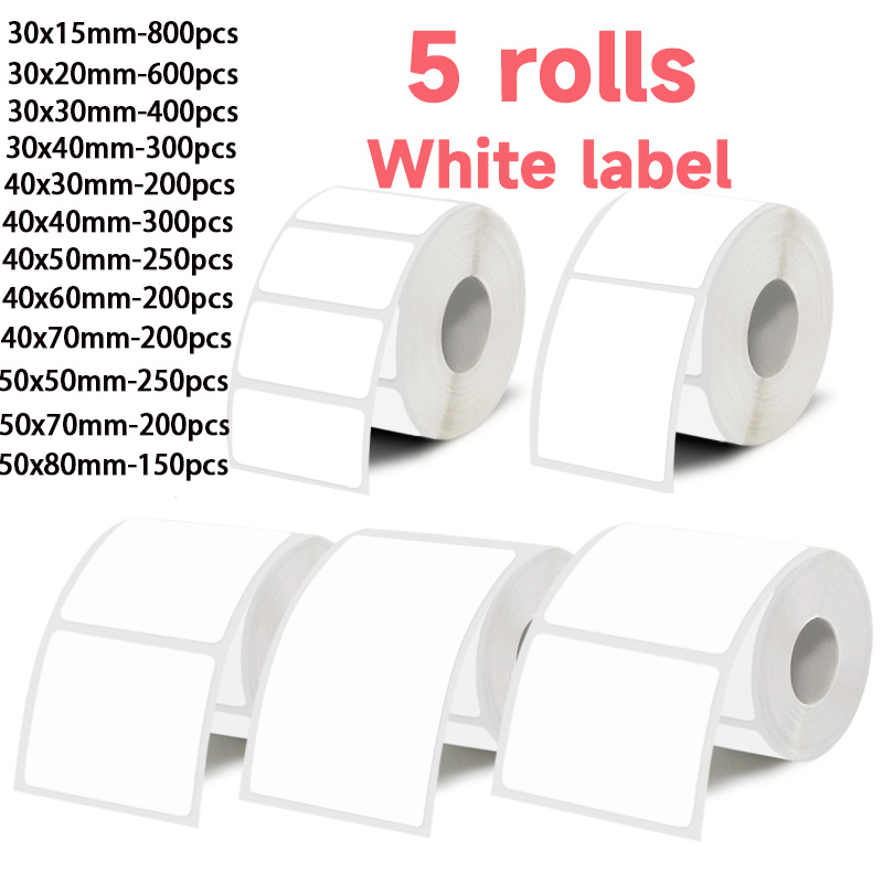 5 Rolls of White Label Sticker - Commercial Printing Services recension och pris